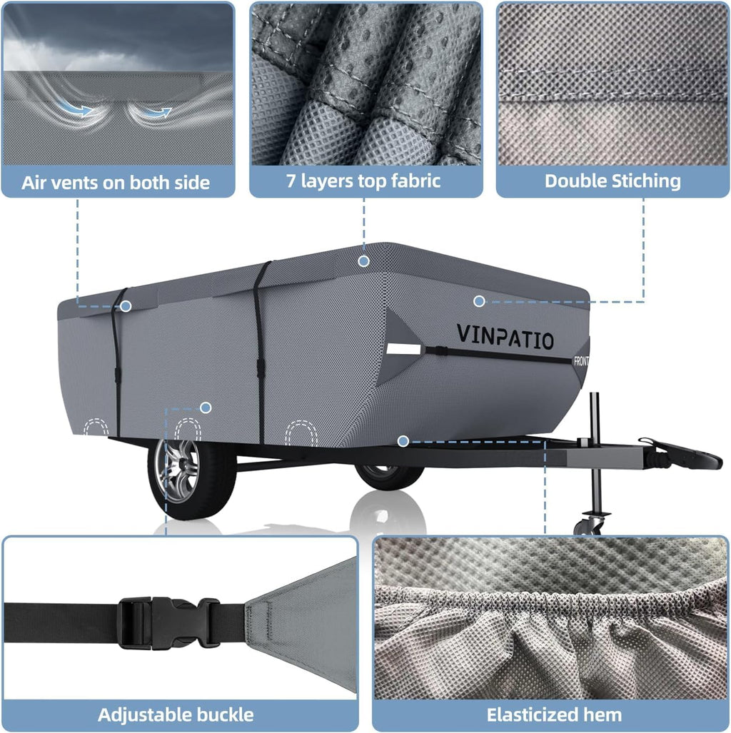 Waterproof Anti-UV Pop Up Camper Cover Fits 14'-16' Trailers W905375