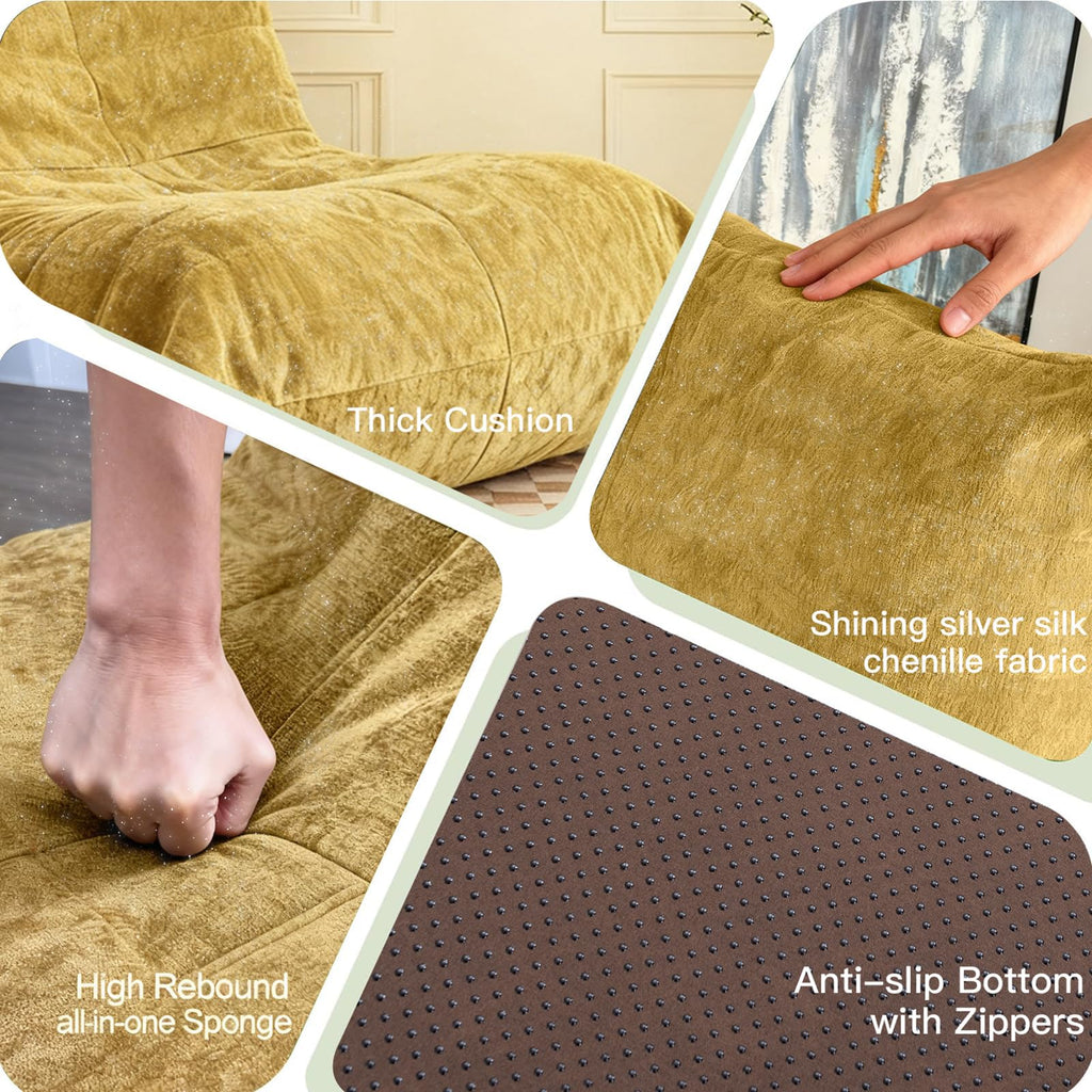 Yellow Memory Foam Bean Bag Chair Q126