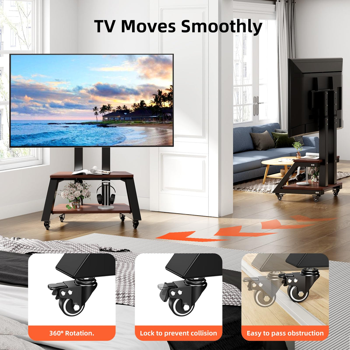 Rolling TV Cart with Wheels for 32-86 Inch TV K261675
