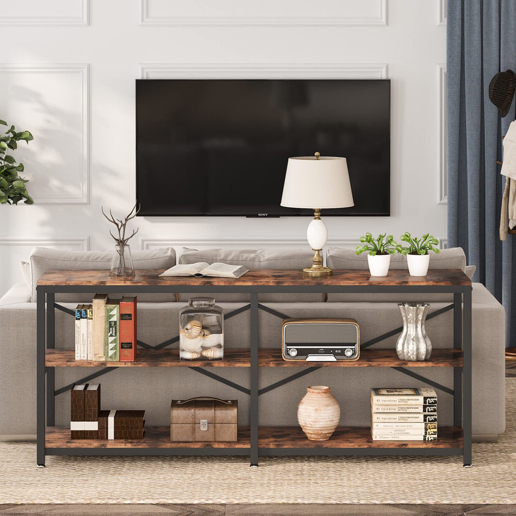 70.9 Inch 3-Tier Console Table with Storage Shelves C374