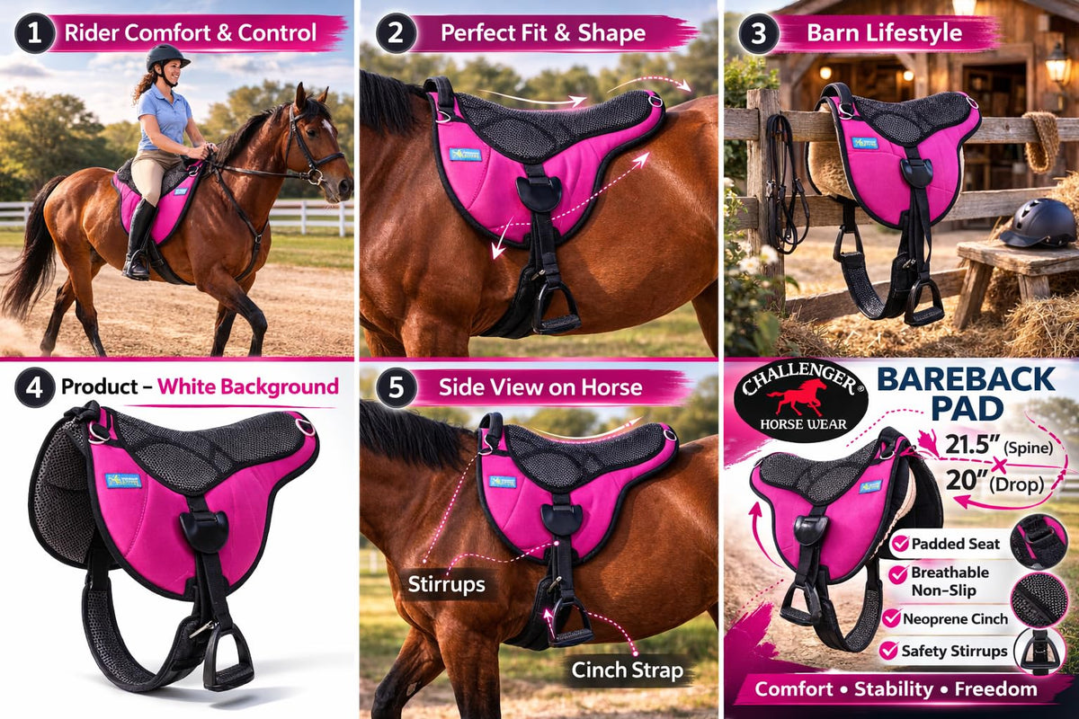 Neoprene Padded Anti-Slip Bareback Saddle Pad F516