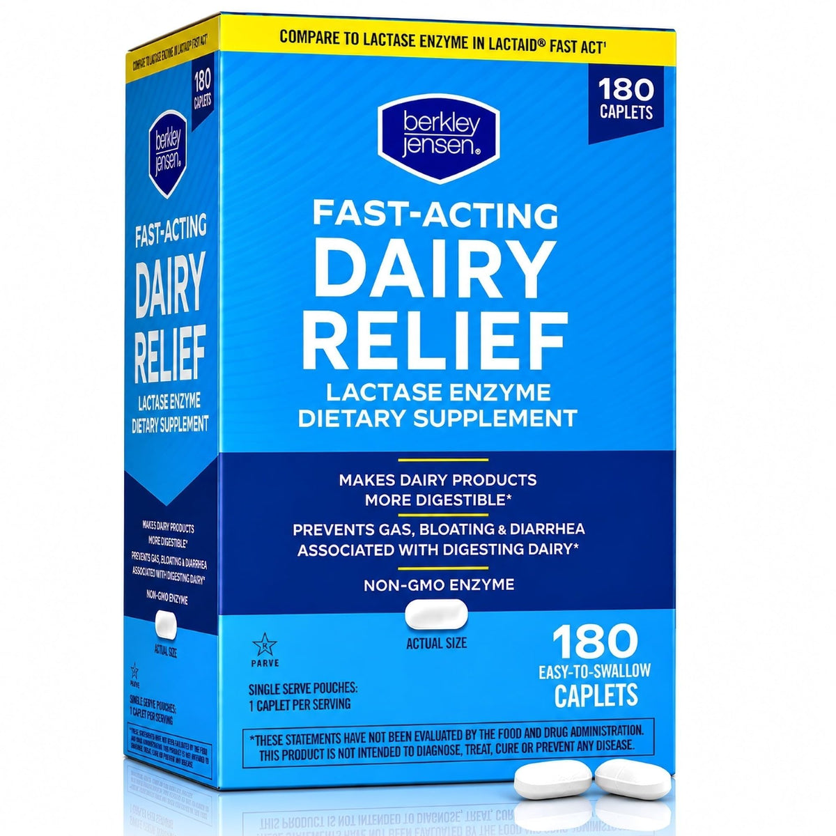Maximum Strength Fast Acting Lactase Enzyme 9000 FCC Digestive Supplement, 180 Tablets C8493
