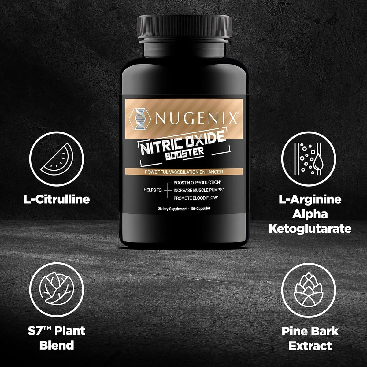 Nitric Oxide Booster Supplement 100ct G5989