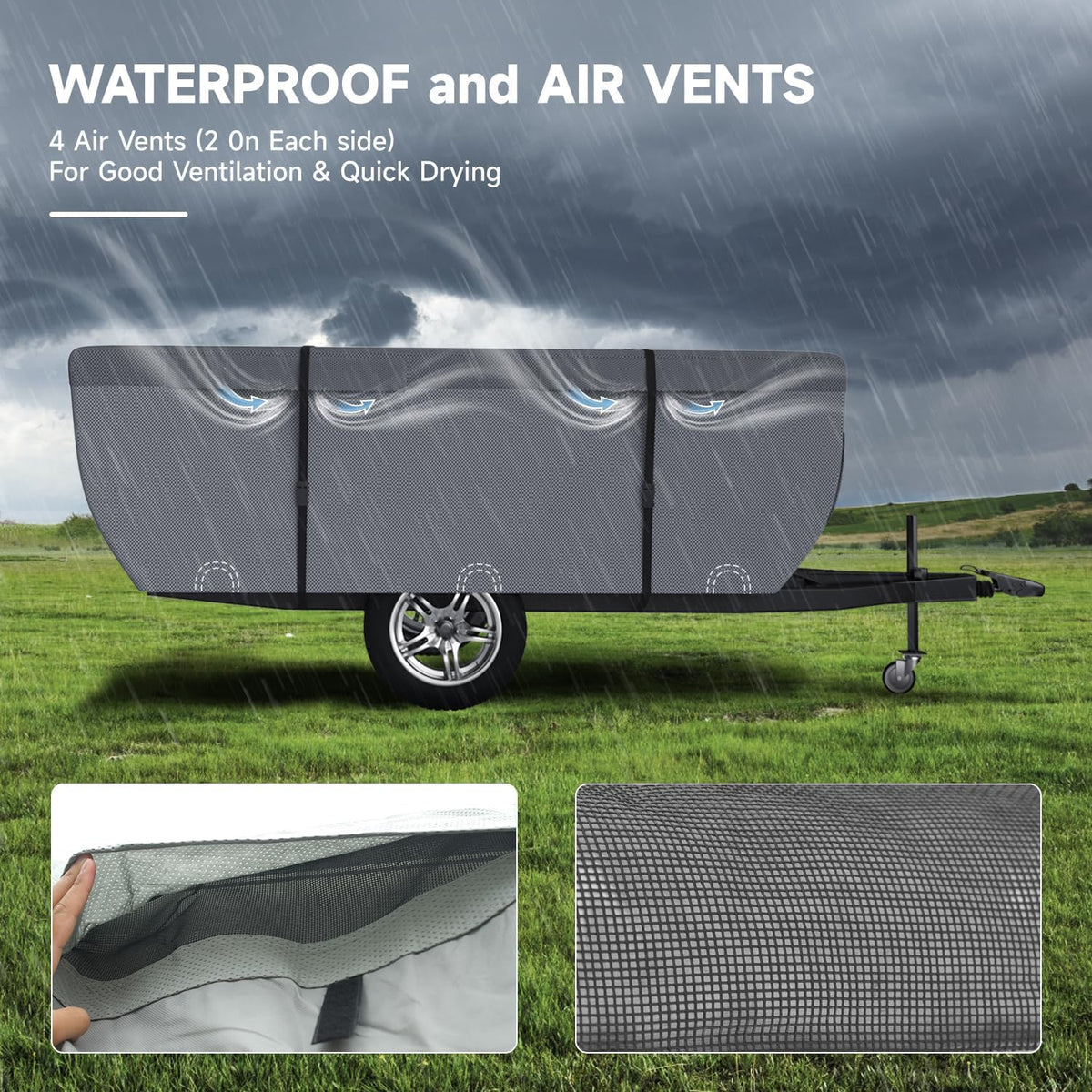 Waterproof Anti-UV Pop Up Camper Cover Fits 14'-16' Trailers W905375