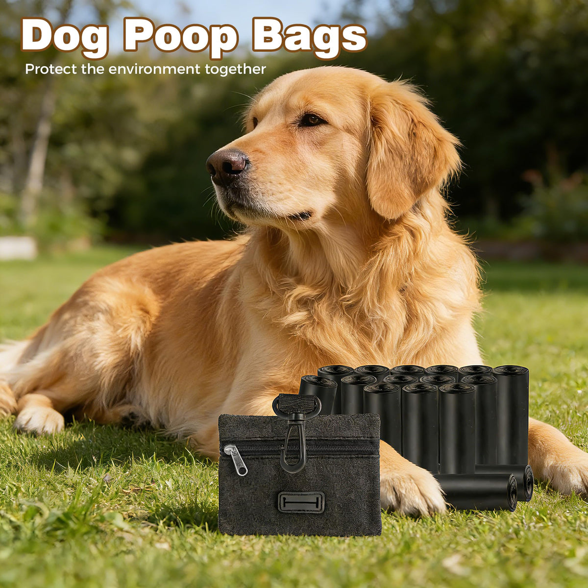 200 Pack Dog Poop Bags Rolls with Dispenser V9687