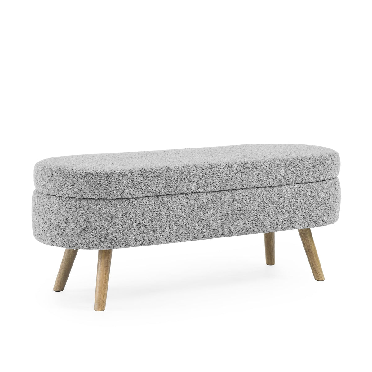 Oval Storage Bench with Rubber Wood Legs I6553