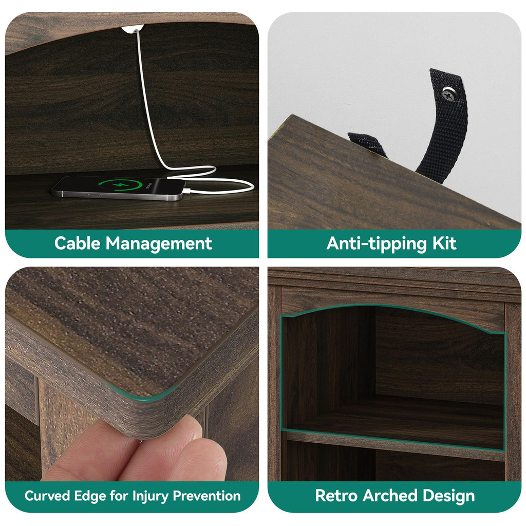 Farmhouse TV Stand with Cord Management H4342