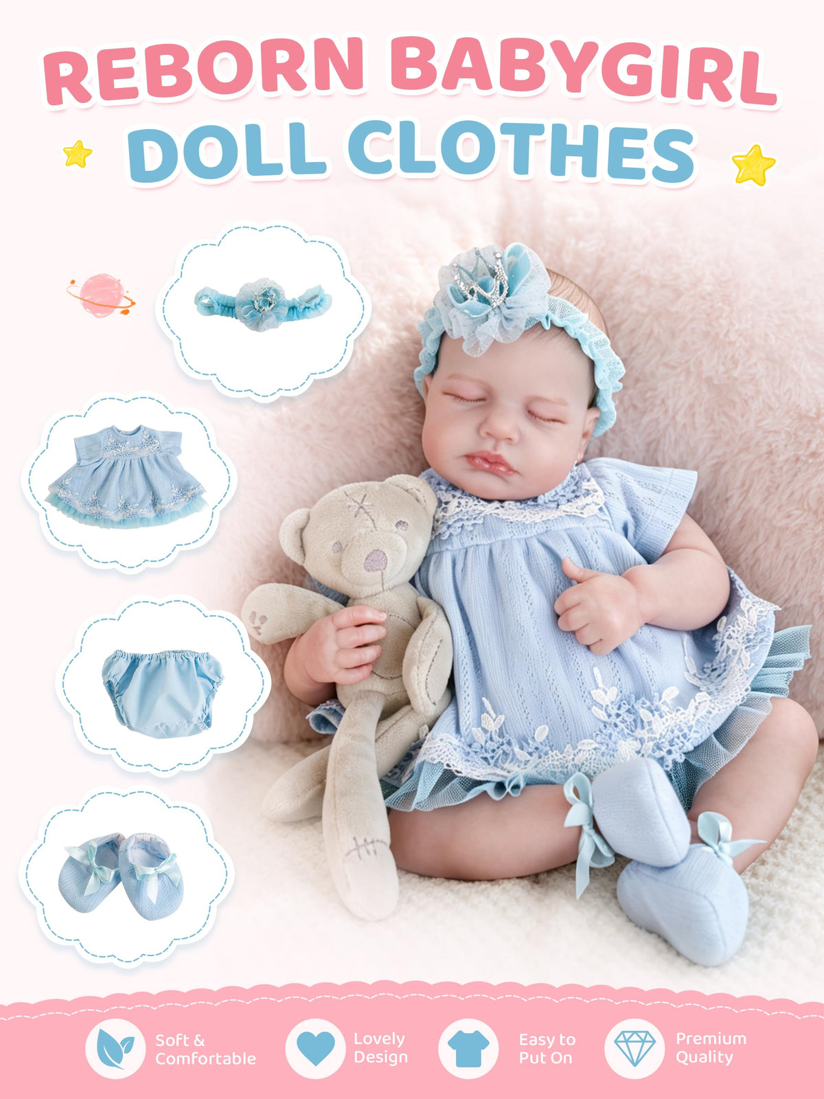 Blue Baby Doll Clothes 17-20 Inches V394657