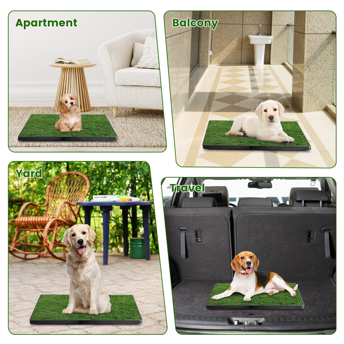 20 x 25 inches Washable Dog Grass Pee Pad with Tray H485