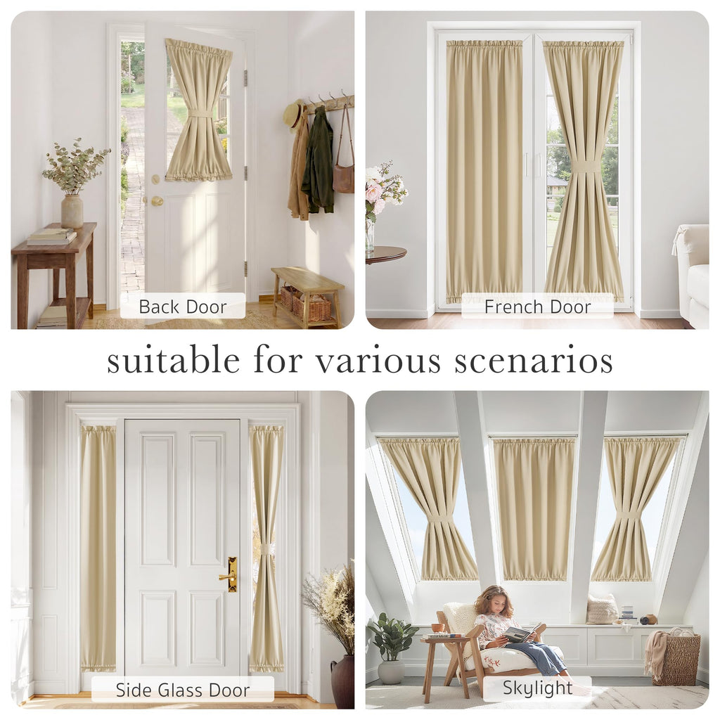 Sidelight Door Curtain 25" W x 72" L Biscotti Beige 1 Panel X274
