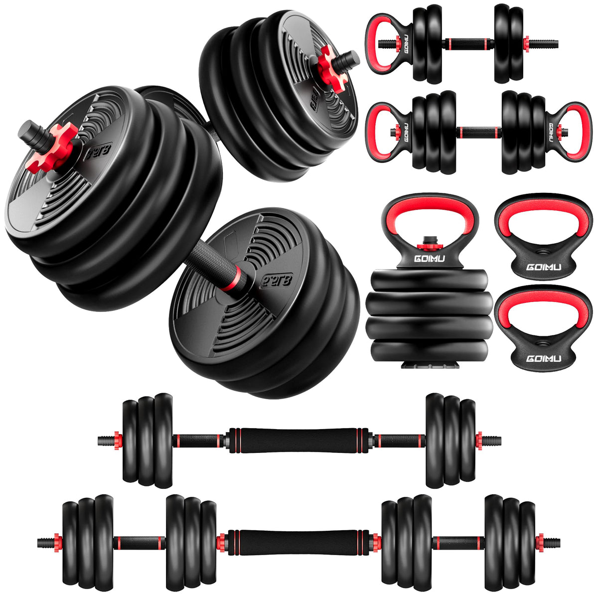 Adjustable Dumbbells Free Weight Set 4 in 1 K6036