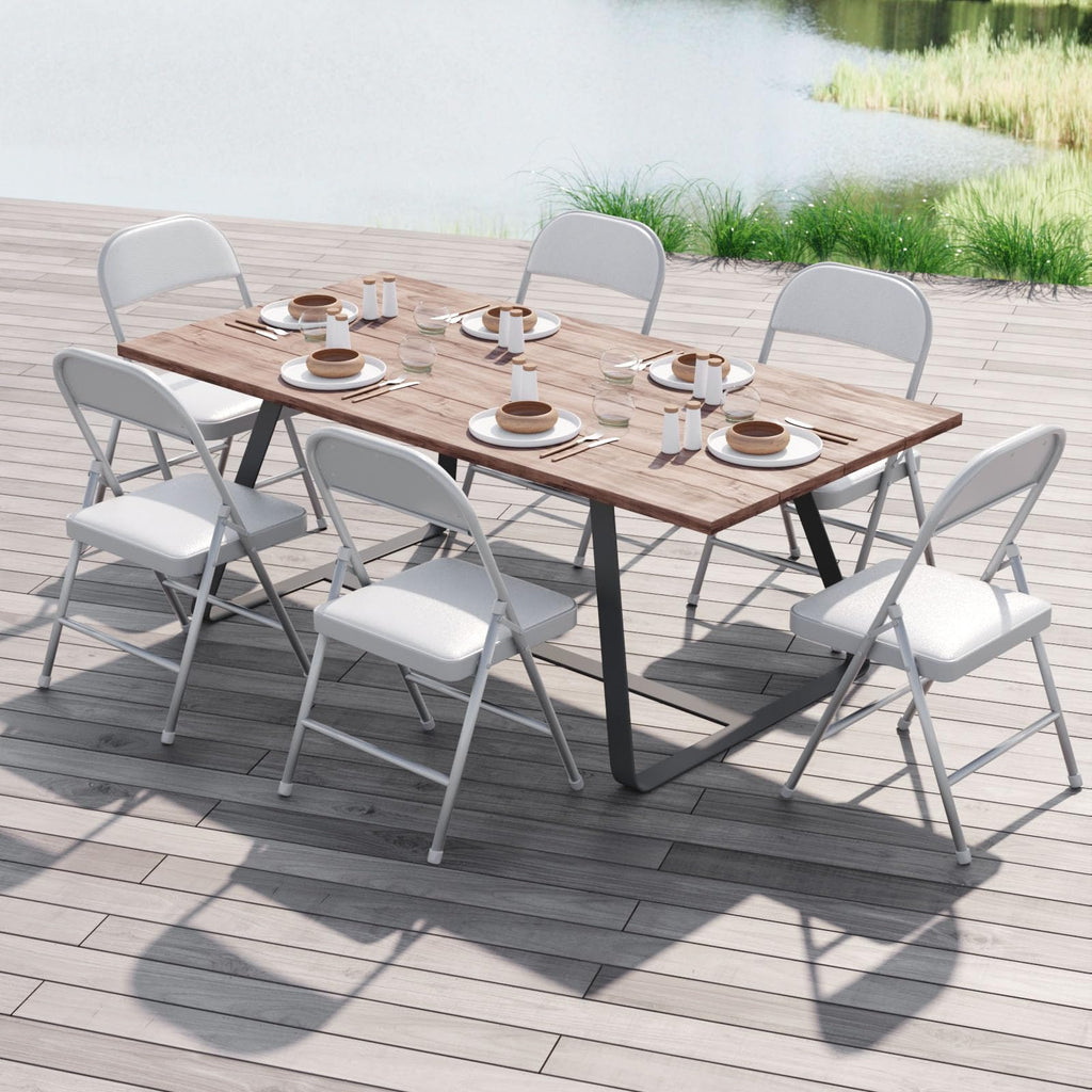 White Vinyl Padded Folding Chairs 4 Pack I326