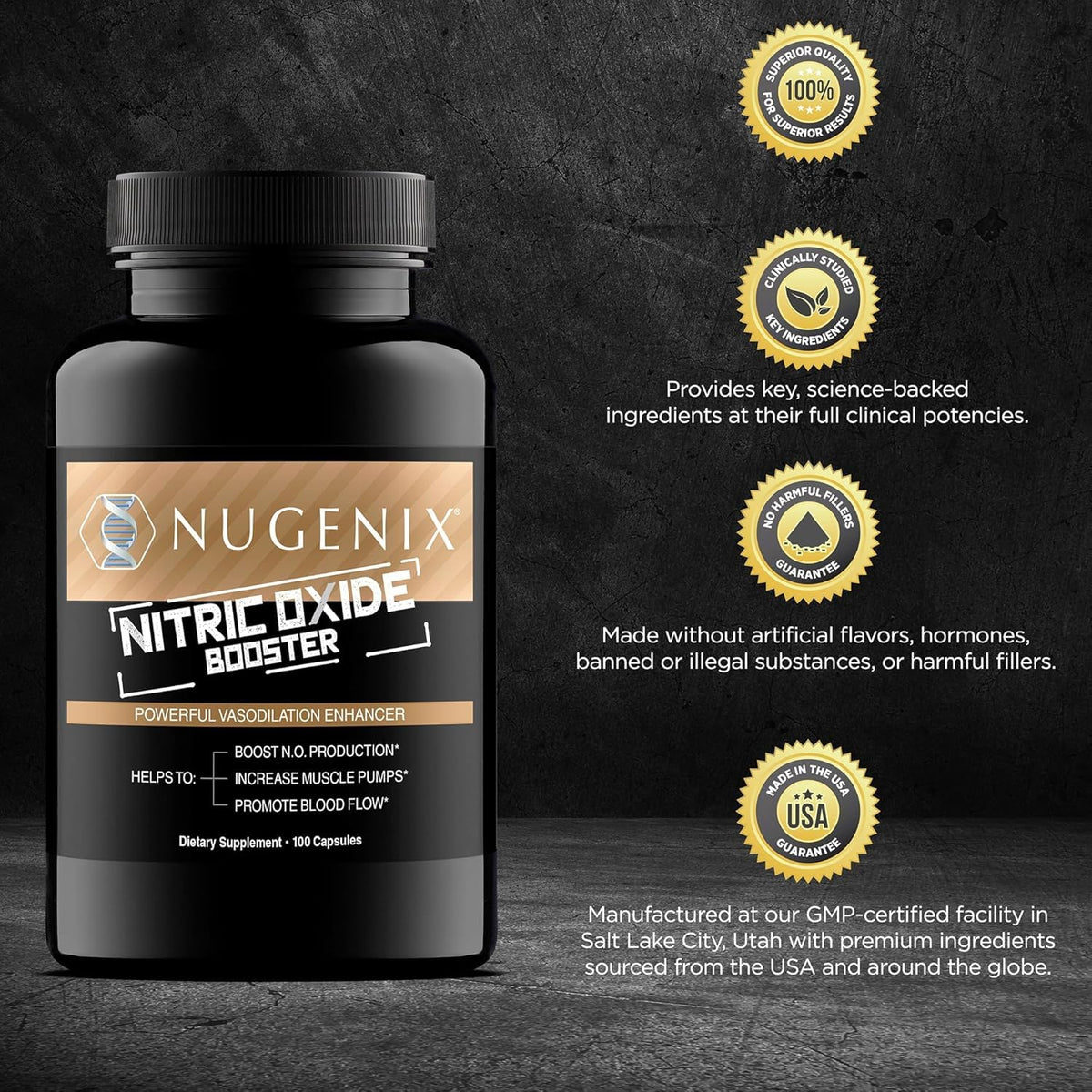 Nitric Oxide Booster Supplement 100ct G5989