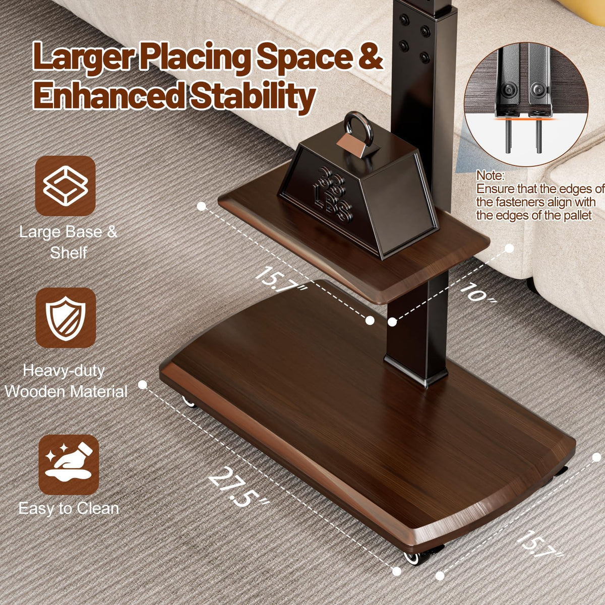 Rolling TV Stand with Power Outlet for 32 to 80 inch TVs J752858