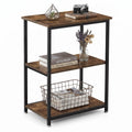 Tall End Side Table with 3-Tier Storage Shelf X5698