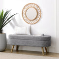 Oval Storage Bench with Rubber Wood Legs I6553