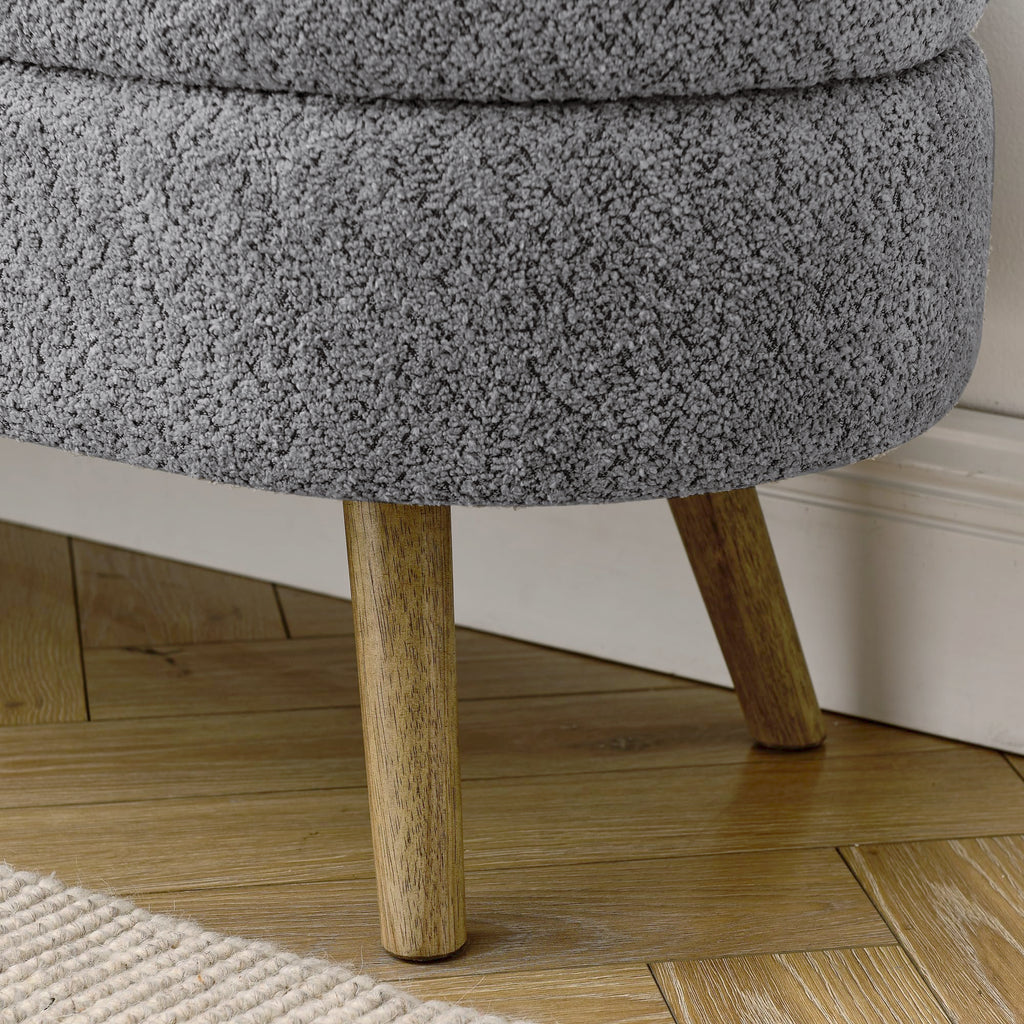 Oval Storage Bench with Rubber Wood Legs I6553