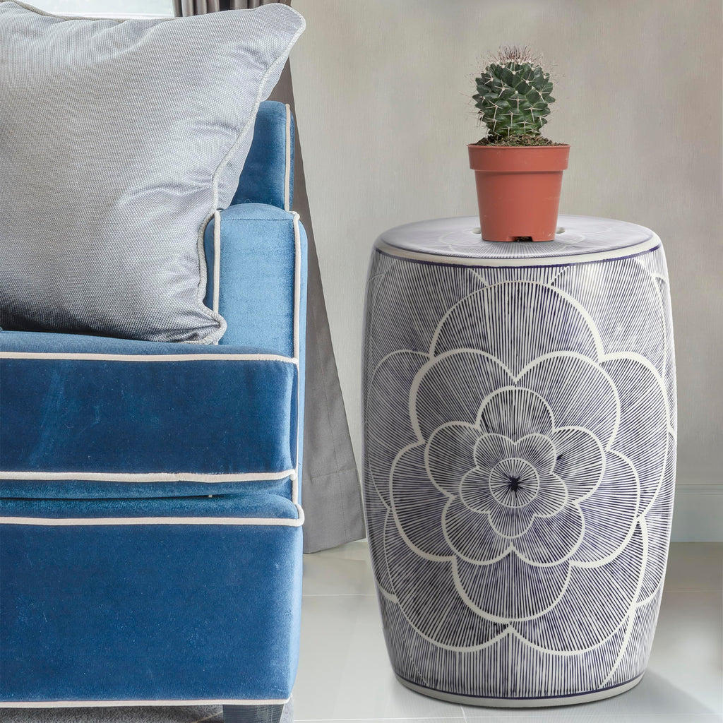 Ceramic Drum Garden Stool Side Table G5688