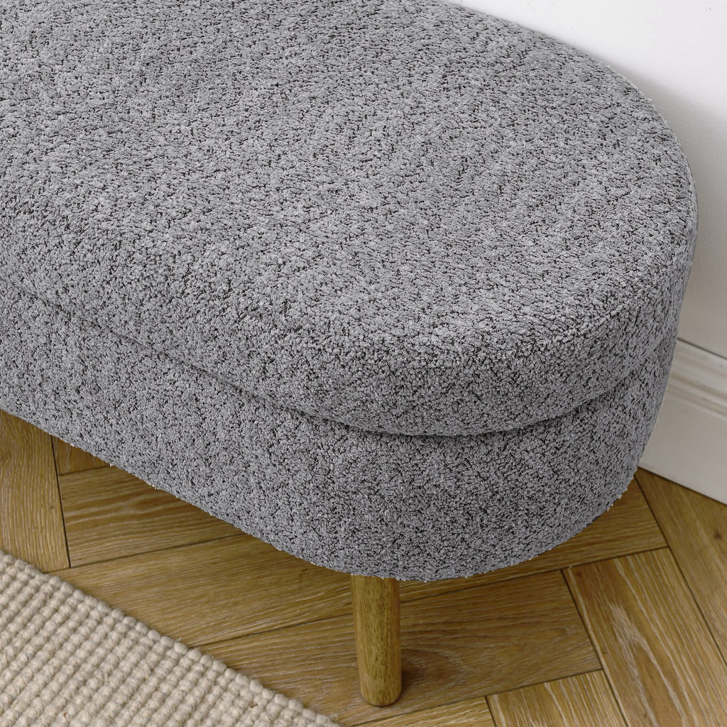 Oval Storage Bench with Rubber Wood Legs I6553